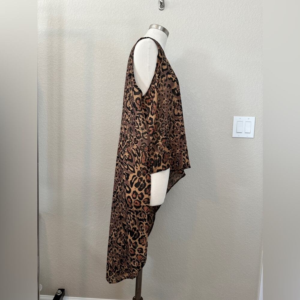 Seven 7 asymmetrical chiffon sheer top sz L